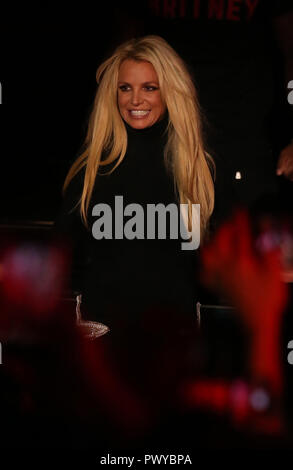 Las Vegas, NV, USA. 18th Oct, 2018. 18 October 2018 - Las Vegas, Nevada - Britney Spears. Britney Spears appearance at Toshiba Plaza to announce her new Las Vegas Residency at Park Theater at Park MGM. Credit: MJT/AdMedia Credit: Mjt/AdMedia/ZUMA Wire/Alamy Live News Stock Photo