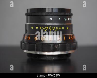 MOSCOW, RUSSIA - CIRCA SEPTEMBER 2018: Vintage Sovietic lens. The text in Russian means Industar 61 L-D Stock Photo