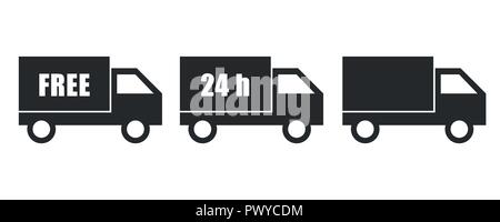 delivery van icon free and fast delivery service vector illustration EPS10 Stock Vector