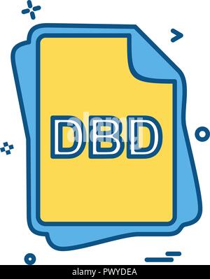 DBD file type icon design vector Stock Vector