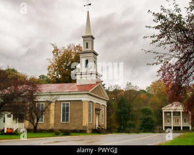 Old fashioned rural village in fall Stock Photo