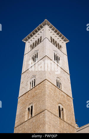 Trani Italy. September 2018. The medieval Cathedral at Trani, built from limestone, located next to the port on Adriatic Sea. Stock Photo