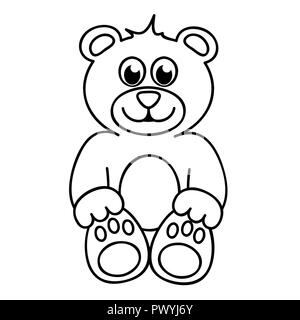 cute teddy bear simple icon pictogram outline vector illustration Stock Vector