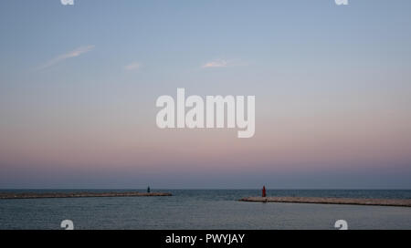 Entrance to the port at Trani, historic medieval town in Puglia, southern Italy Stock Photo