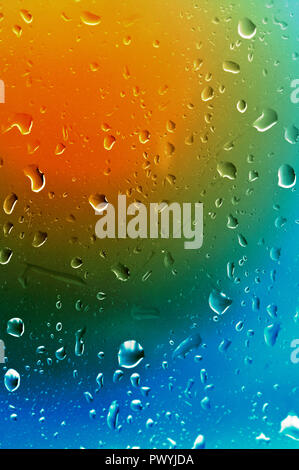 abstract background of water drops on glass Stock Photo