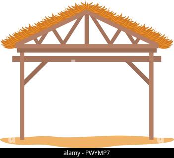 wooden stable manger icon Stock Vector