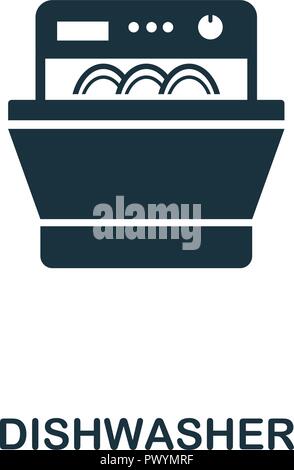 Dishwasher icon. Premium style design from household collection. UX and UI. Pixel perfect dishwasher icon. For web design, apps, software, printing us Stock Vector