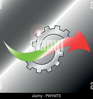 Logo Gear with italian arrow - Vector Stock Vector