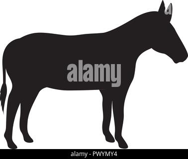 cute mule silhouette manger character Stock Vector