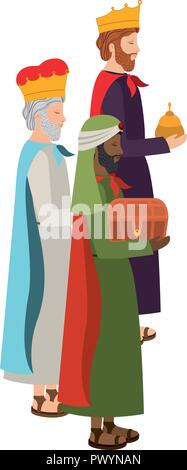 wise kings manger characters Stock Vector