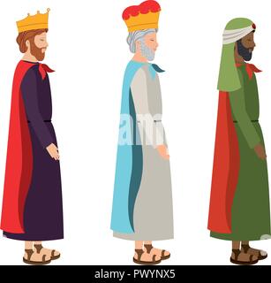 wise kings manger characters Stock Vector
