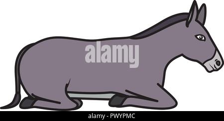 cute mule manger character Stock Vector