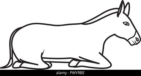 cute mule manger character Stock Vector