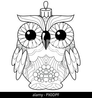 Floral owl design. Owl tattoo. Coloring book page Stock Vector Image & Art  - Alamy