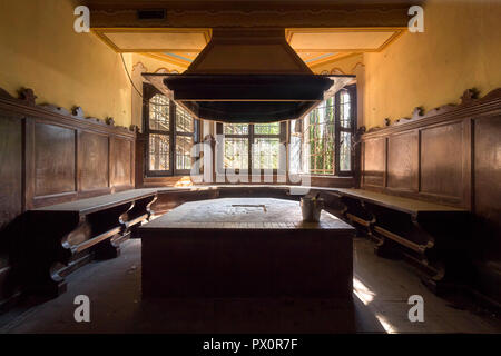 Interior view of  an abandoned kitchen in Italy. Stock Photo