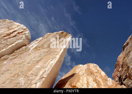 Huge raw marble blocks from a quarry in Estremoz, Alentejo, Portugal Stock Photo