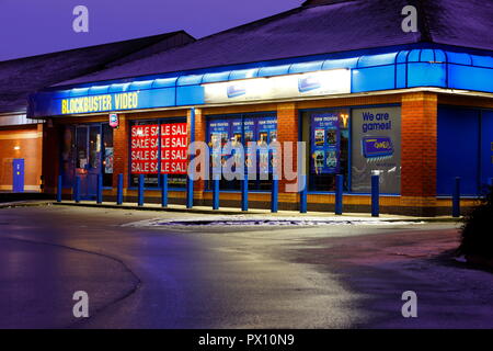 Blockbuster Video Rental Store in Hunslet, Leeds Stock Photo