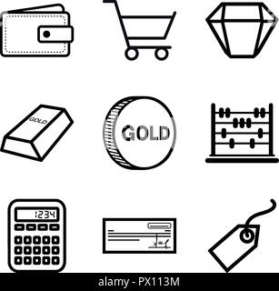 Miscellaneous Economy Line Stock Vector