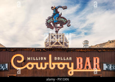 Million Dollar Cowboy Bar in Jackson, Wyoming, USA Stock Photo