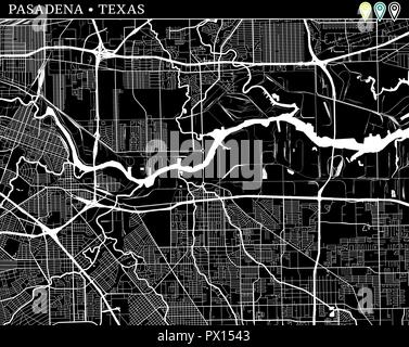 pasadena black and white map