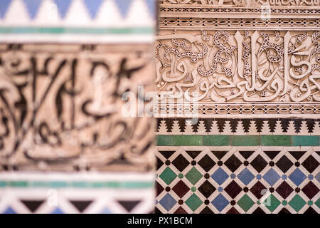 Islamic stucco in morocco Stock Photo