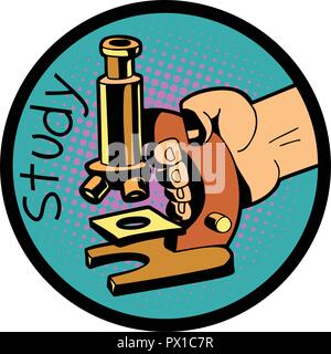 study science microscope symbol Stock Vector