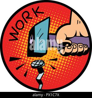 work symbol, hammer nail Stock Vector