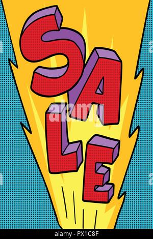 sale pop art background Stock Vector