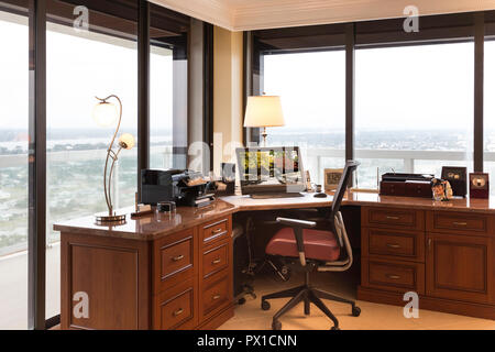 Upscale home office in a condominium, Daytona Beach, FL, USA Stock Photo