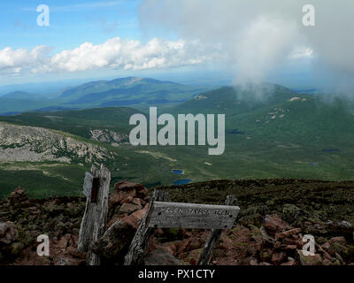 Helon Taylor Trail Sign, Baxter State Park, Maine Stock Photo