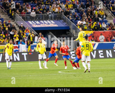 Harrison, NJ - October 16, 2018: Edwin Cardona (8) of Colombia controls ball during the friendly soccer game between Costa Rica & Colombia at Red Bull Arena Colombia won 3 - 1 Stock Photo