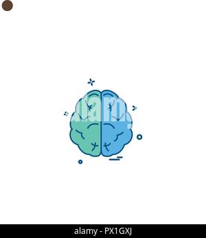 brain divide inkcontober sains icon vector desige Stock Vector