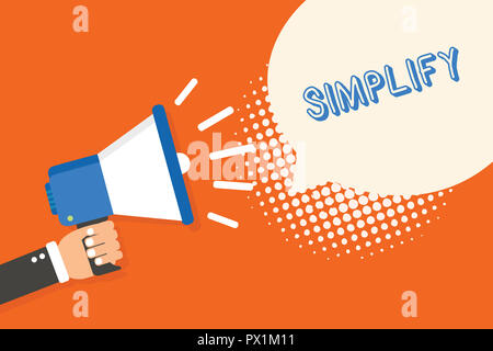 Handwriting text Simplify. Concept meaning make something simpler or easier  to do or understand unravel Stock Photo - Alamy