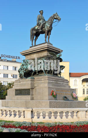 Equestrian monument to Emperor (Tsar) Alexander II of Russia (1818-1881) in Sofia, Bulgaria Stock Photo