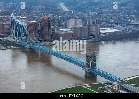 Roebling Suspension Bridge Stock Photo