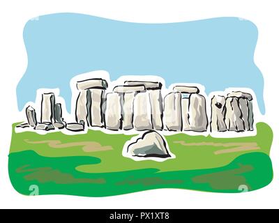 Stonehenge site illustration vector Stock Vector Image & Art - Alamy