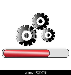 Icon Processing bar with gears - Vector Stock Vector