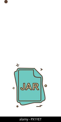 JAR file type icon design vector Stock Vector