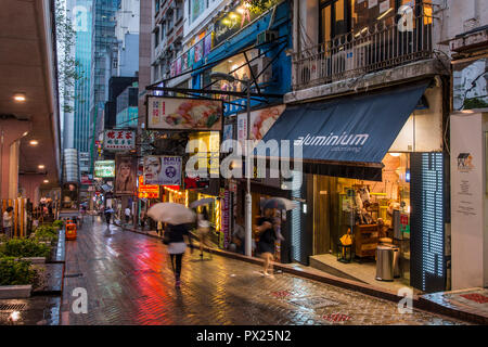 Evening street scenes on Hong Kong Island, Hong Kong, China. Stock Photo