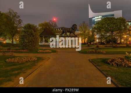 Forbury Gardens at night , Reading Berkshire United Kingdom