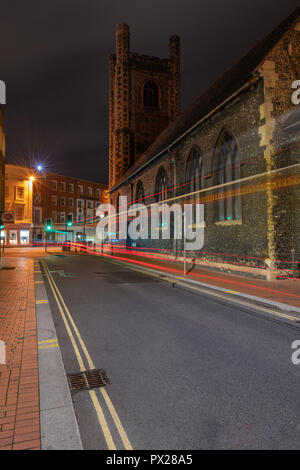 Saint Laurence Church at night , Reading Berkshire United Kingdom Stock Photo