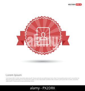 Personal Id Card Icon - Red Ribbon banner Stock Vector