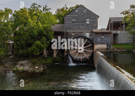 Old Grist Mill with Water Wheel Stock Photo