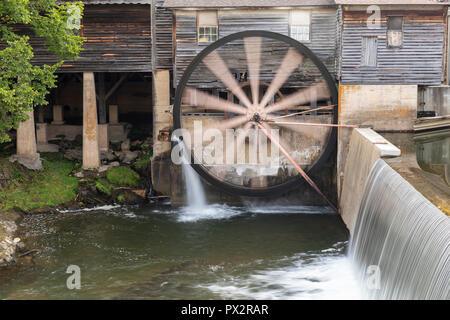 Old Grist Mill with Water Wheel Stock Photo