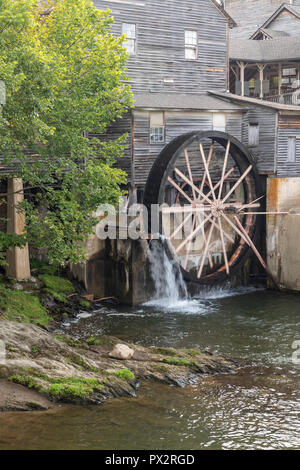 Old Grist Mill with Water Wheel Stock Photo