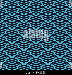 Seamless linear pattern with lines . Abstract geometric texture with geometric shapes. Stylish background in blue colors. Stock Vector