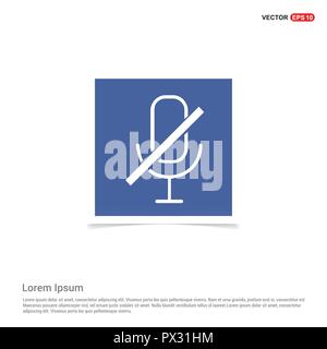 No Microphone icon - Blue photo Frame Stock Vector