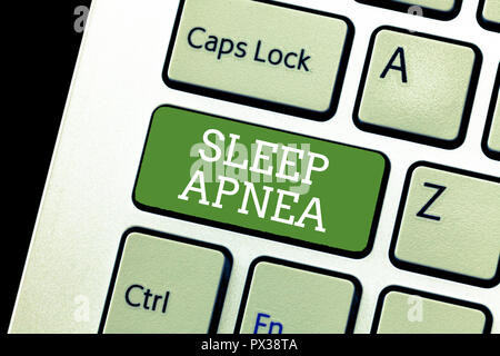 Handwriting text writing Sleep Apnea. Concept meaning The temporary stoppage of breathing during sleep Snoring. Stock Photo