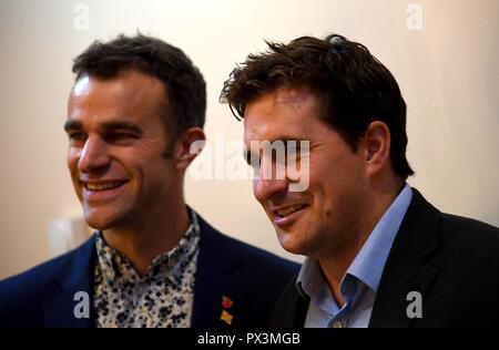 Dorchester, UK. 19th Oct 2018. Johnny Mercer MP arrives at Dorchester Literary Festival Credit: Finnbarr Webster/Alamy Live News Stock Photo