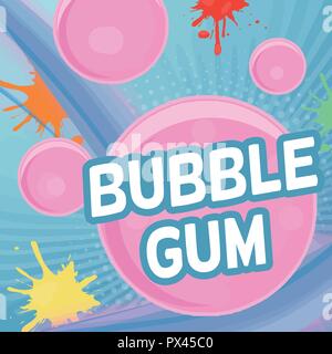 Bubble gum poster design. Bubble gum flyer concept, vector illustration Stock Vector
